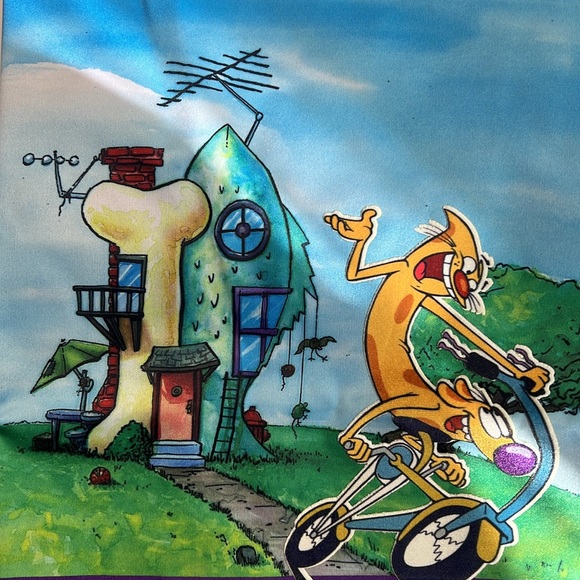 NWT Nickelodeon 90' Retro CatDog Purple T Shirt SZ-L - Picture 7 of 11